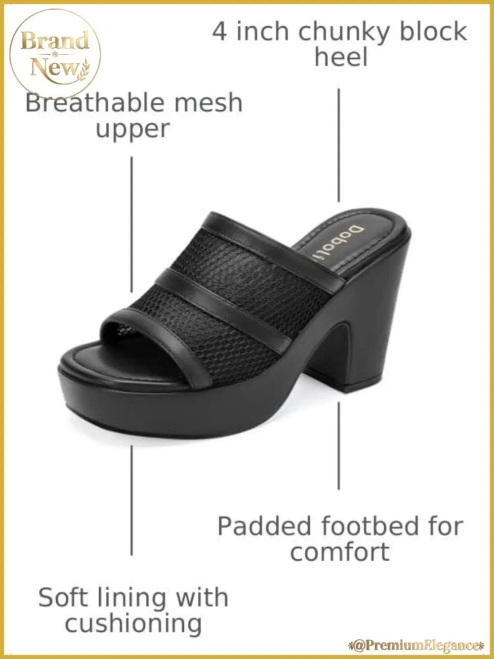 Open Toe Mesh Platform Wedge Mule Sandals Slip On Women